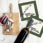 Twisted Wares Funny Napkins Boutique Cocktail Napkins - Perfect for any Celebrations 5"X5" (20 Pack) (CORKS ARE FOR QUITTERS)