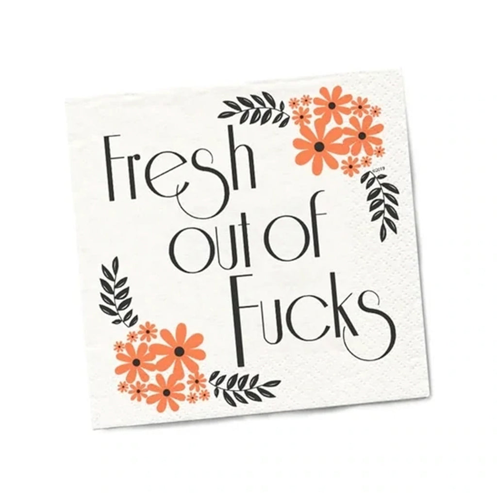 Funny Cocktail Napkins | Sarcastic Humor | FRESH OUT OF F’CKS