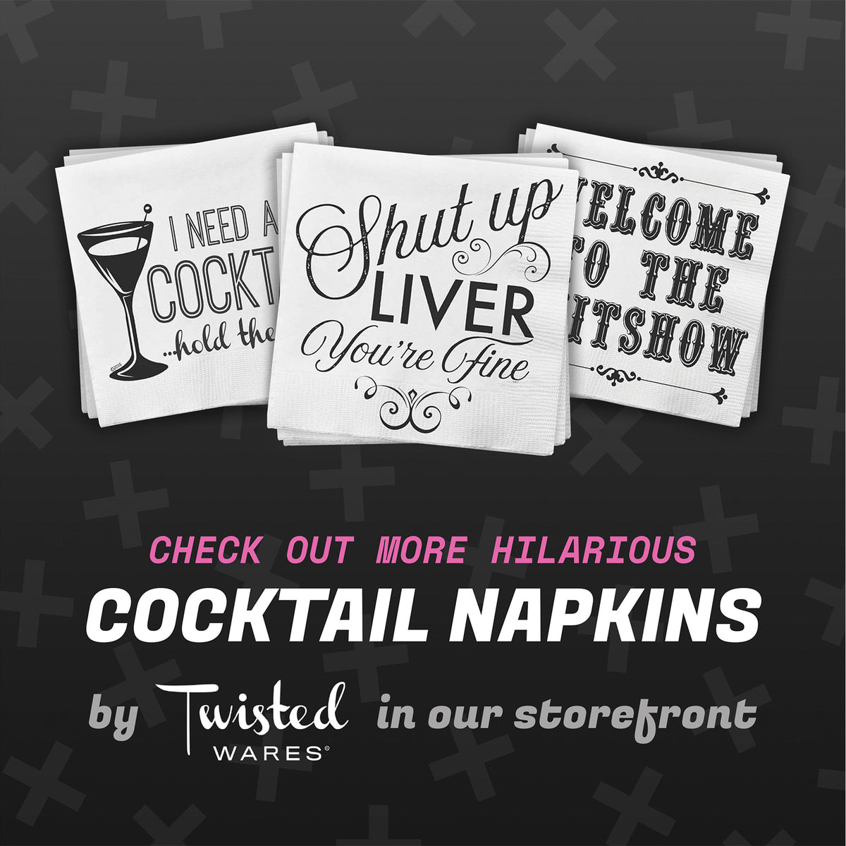 Funny Cocktail Napkins | Sarcastic Humor | FRESH OUT OF F’CKS