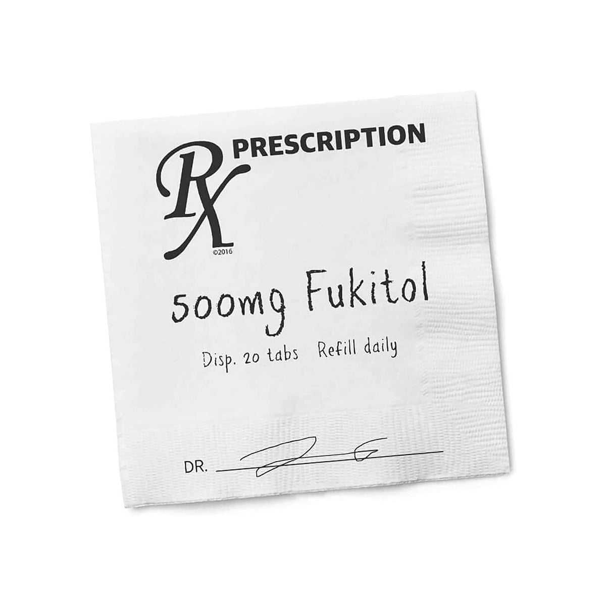 Funny Cocktail Napkins | Sarcastic Humor | FUKITOL RX | 50 Pack