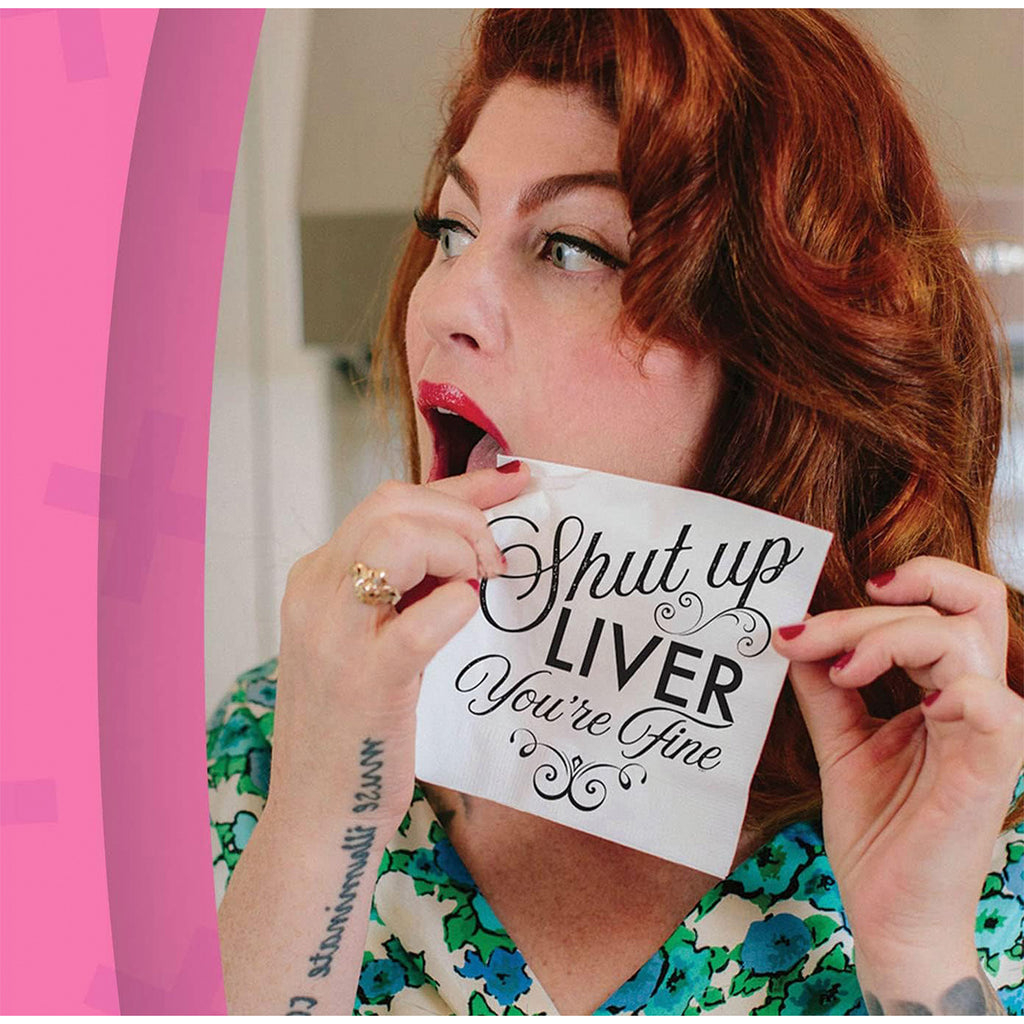 Funny Cocktail Napkins | Sarcastic Humor | SHUT UP LIVER YOU’RE FINE