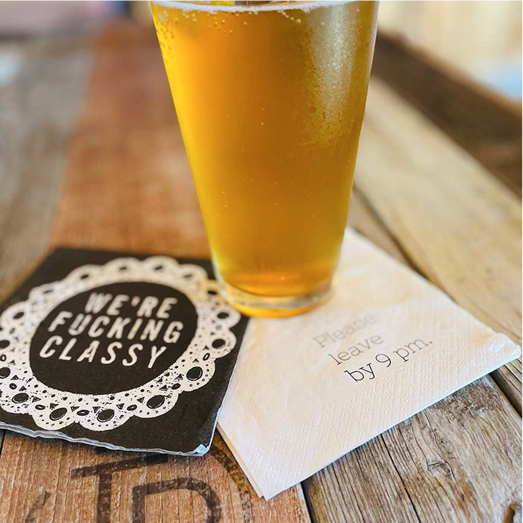 Twisted Wares Funny Cocktail Napkins – We’re F’cking Classy