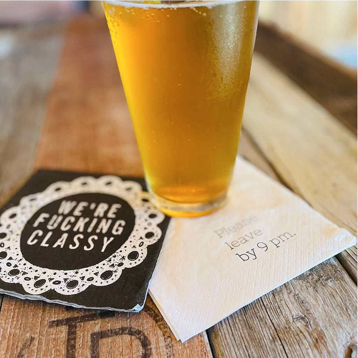 Twisted Wares Funny Cocktail Napkins – We’re F’cking Classy