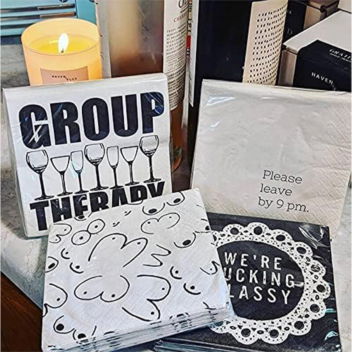 Twisted Wares Funny Cocktail Napkins – We’re F’cking Classy
