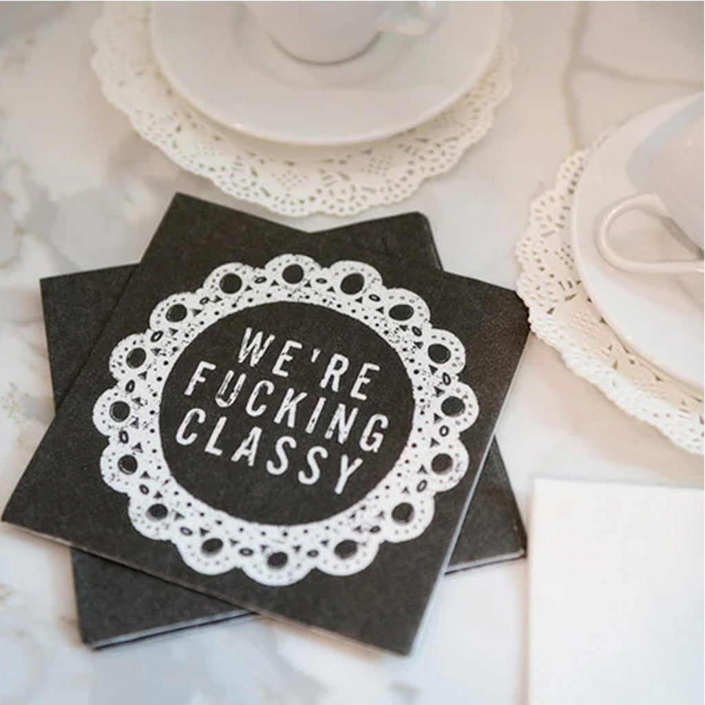 Twisted Wares Funny Cocktail Napkins – We’re F’cking Classy