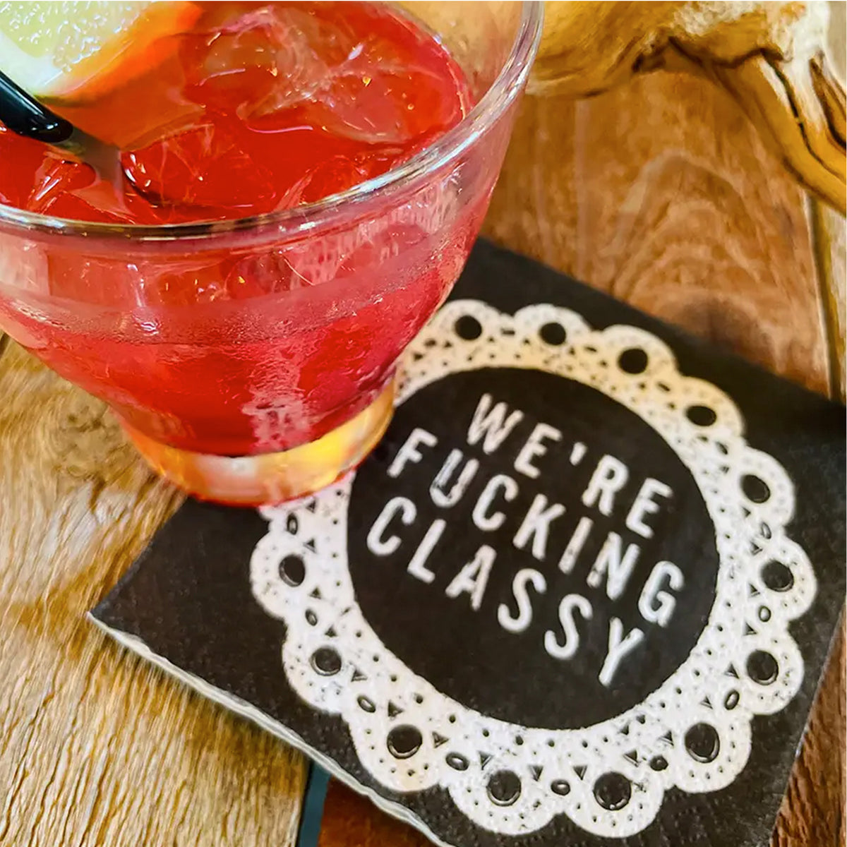 Twisted Wares Funny Cocktail Napkins – We’re F’cking Classy