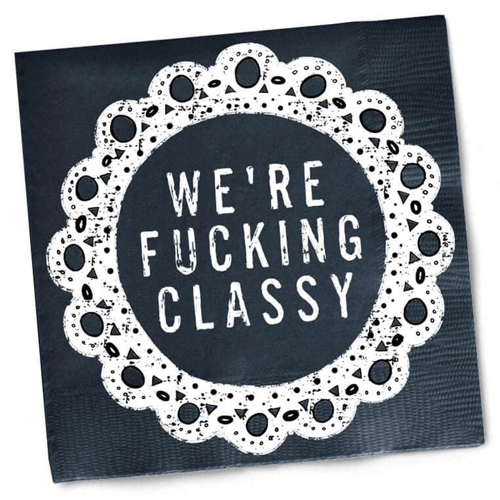 Twisted Wares Funny Cocktail Napkins – We’re F’cking Classy